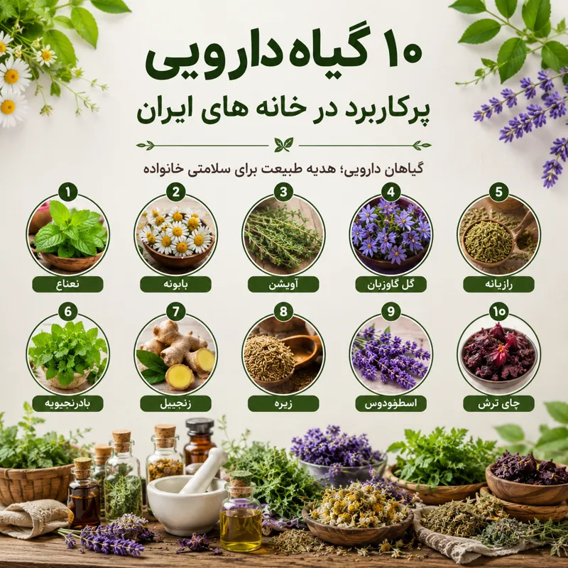 ۱۰ گیاه دارویی پرکاربرد در خانههای ایران